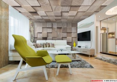 Plafond décoratif effet bois