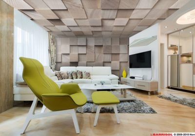 Plafond tendu - Plafond effet parquet
